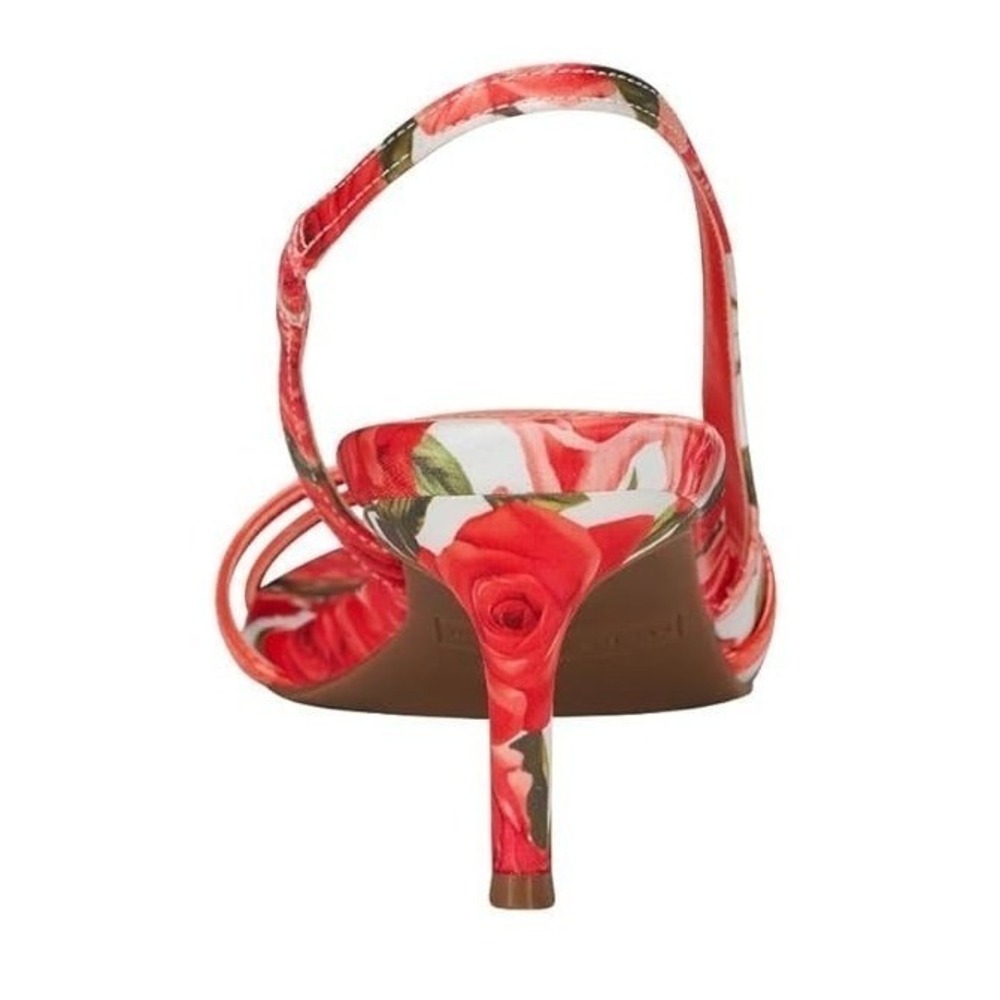 Marc Fisher Women's Feren2 Floral Print Kitten 10M Pump Red Roses Heel Sandals - Picture 6 of 15